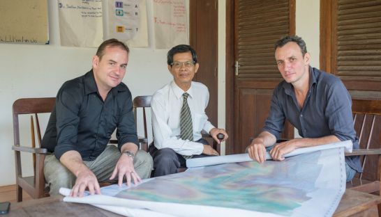 From left, Damien Evans, research fellow at the École Française d’Extrême-Orient, Tan Boun Suy, deputy director-general of APSARA and Jean-Baptiste Chevance, Archaeology and Development Foundation program manager From left, Damien Evans, research fellow at the École Française d’Extrême-Orient, Tan Boun Suy, deputy director-general of APSARA and Jean-Baptiste Chevance, Archaeology and Development Foundation program manager