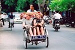 Cyclo ride in Hanoi old quarter